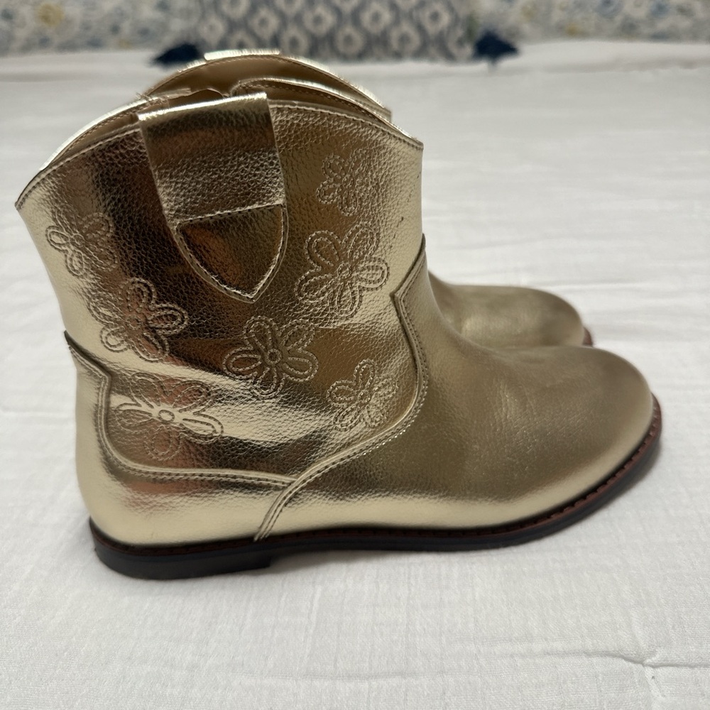 Janie and Jack Metallic Gold Boots